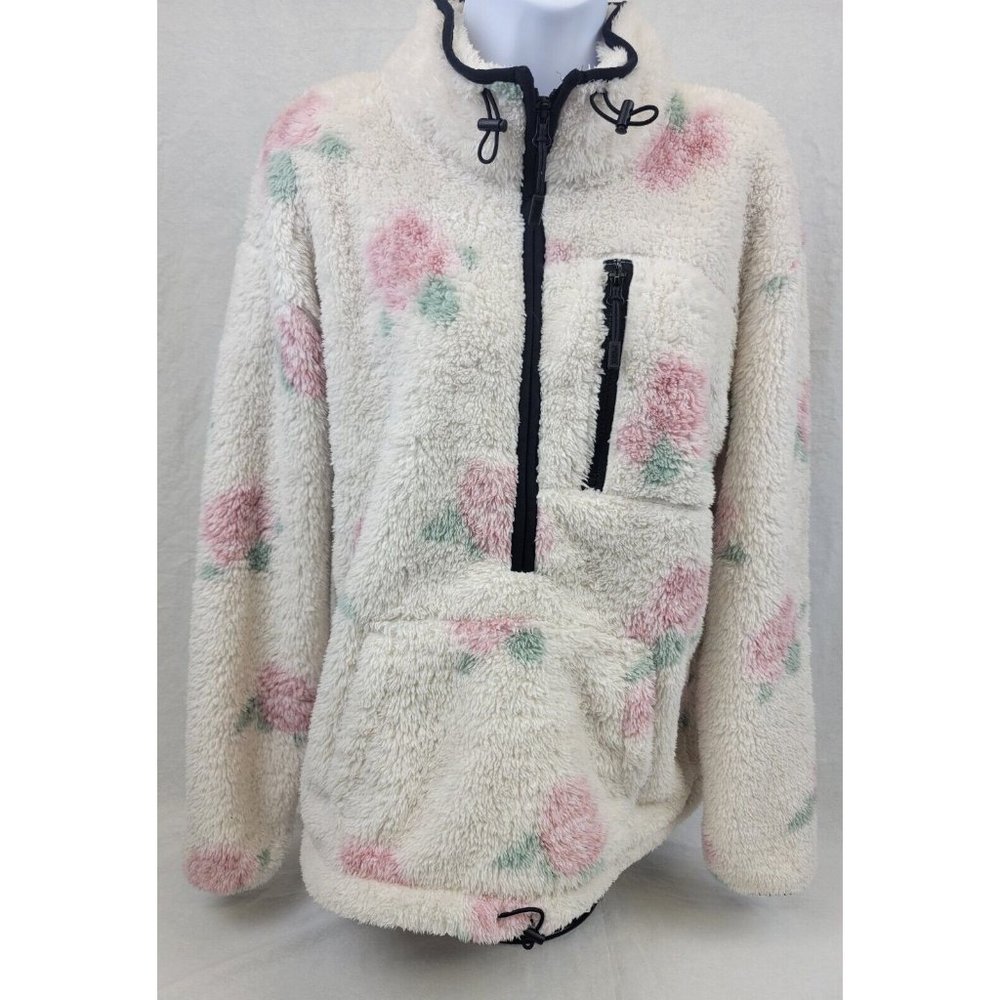 PINK Victoria's Secret Sweater Womens Medium rose pull over 1/4 Zip Comfort